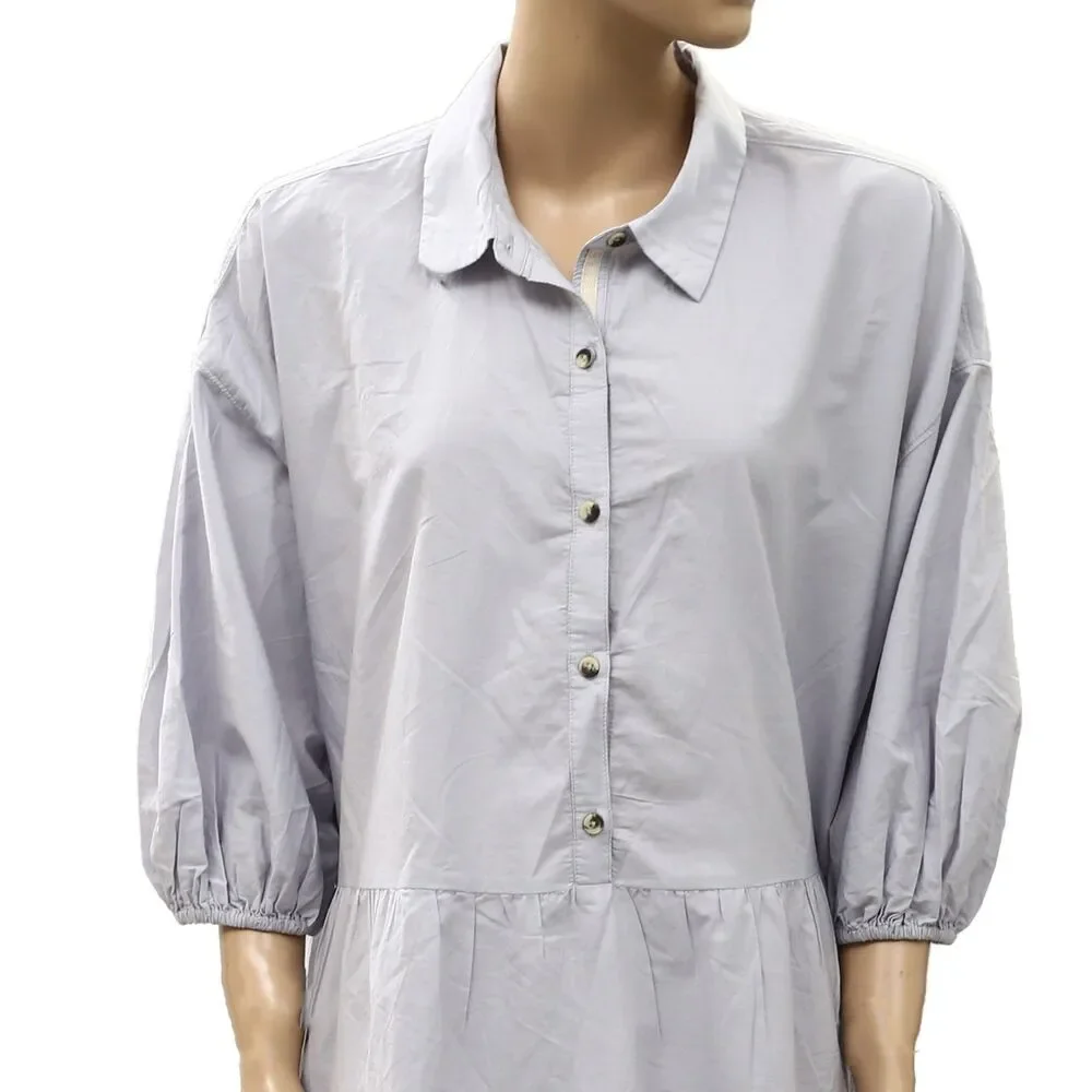 Free People Endless Summer Misha Mini Dress Tiered Oversized Cotton M 288626